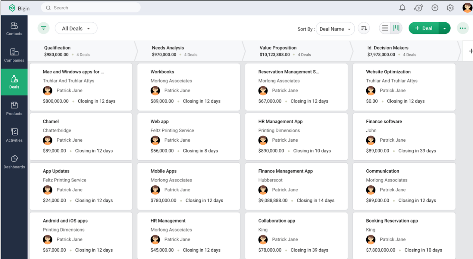 zoho bigin pricing