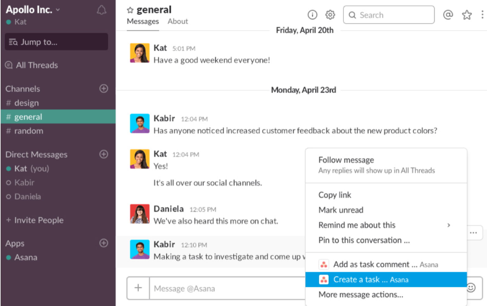 Slack UI