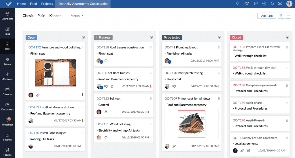 Free kanban boards - Zoho Projects