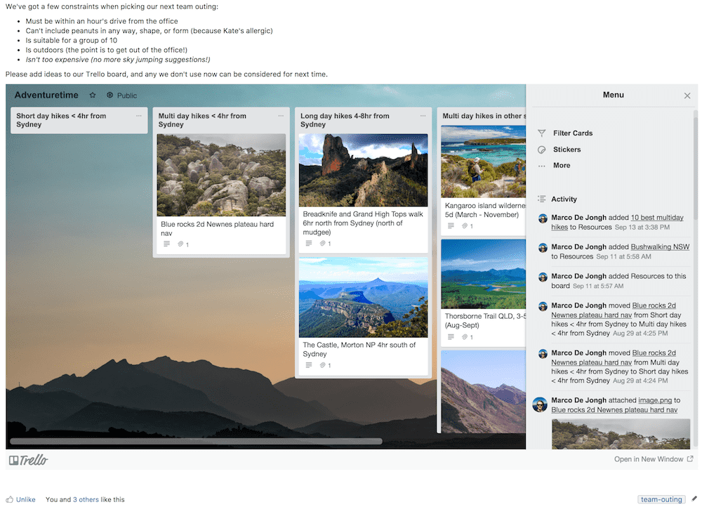 Trello Confluence integration